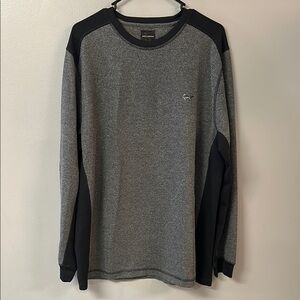 Tasso Elba Gray and Black Crewneck Sweater